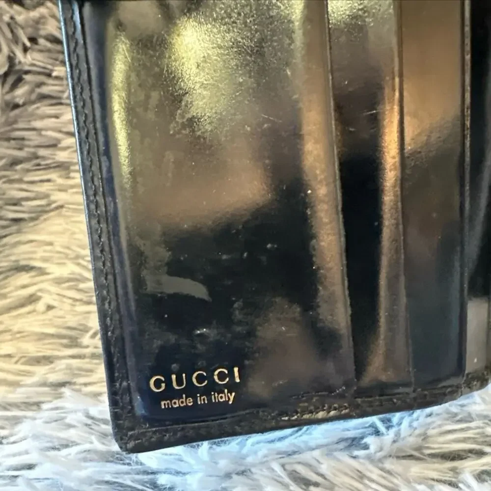 Vintage Gucci By Tom Ford 1998 black patent leather wallet - EUC - Picture 3 of 11